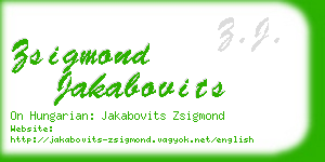 zsigmond jakabovits business card